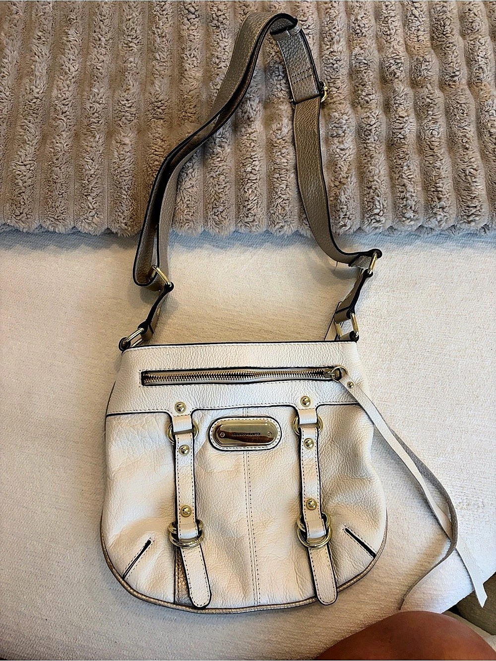Franco Sarto White Shoulder Bag